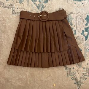 Brown faux-leather Zara skirt